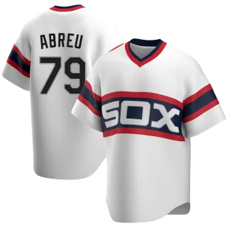 Men's Replica White Jose Abreu Chicago White Sox Cooperstown Collection Jersey