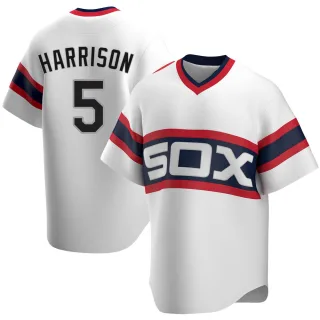 Men's Replica White Josh Harrison Chicago White Sox Cooperstown Collection Jersey