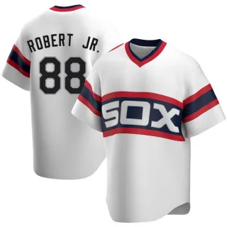 Men's Replica White Luis Robert Chicago White Sox Cooperstown Collection Jersey