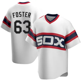 Men's Replica White Matt Foster Chicago White Sox Cooperstown Collection Jersey
