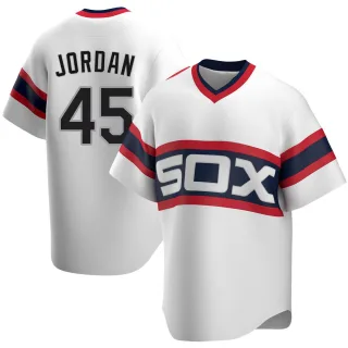Men's Replica White Michael Jordan Chicago White Sox Cooperstown Collection Jersey