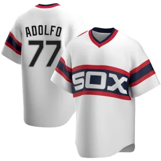 Men's Replica White Micker Adolfo Chicago White Sox Cooperstown Collection Jersey