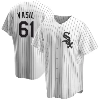 Men's Replica White Mike Vasil Chicago White Sox Home Jersey