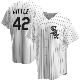 Men's Replica White Ron Kittle Chicago White Sox Home Jersey