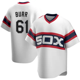 Men's Replica White Ryan Burr Chicago White Sox Cooperstown Collection Jersey