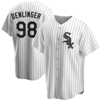 Men's Replica White Theo Denlinger Chicago White Sox Home Jersey