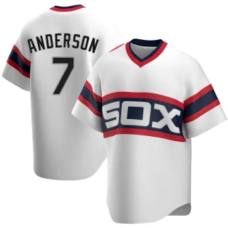 Men's Replica White Tim Anderson Chicago White Sox Cooperstown Collection Jersey