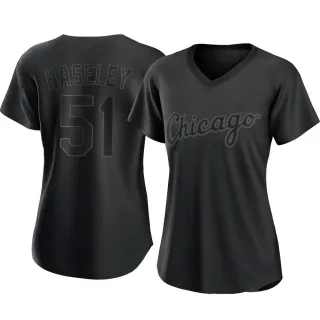 Women's Authentic Black Adam Haseley Chicago White Sox Pitch Fashion Jersey