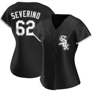 Women's Authentic Black Anderson Severino Chicago White Sox Alternate Jersey