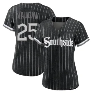 Women's Authentic Black Andrew Vaughn Chicago White Sox 2021 City Connect Jersey