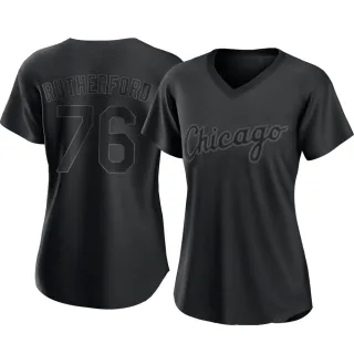 Women's Authentic Black Blake Rutherford Chicago White Sox Pitch Fashion Jersey