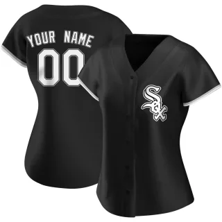Women's Authentic Black Custom Chicago White Sox Alternate Jersey