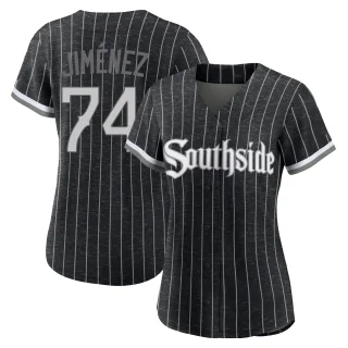 Women's Authentic Black Eloy Jimenez Chicago White Sox 2021 City Connect Jersey