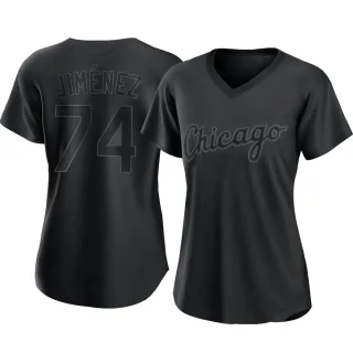 Women's Authentic Black Eloy Jimenez Chicago White Sox Pitch Fashion Jersey
