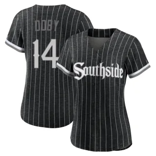 Women's Authentic Black Larry Doby Chicago White Sox 2021 City Connect Jersey