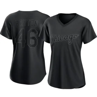 Women's Authentic Black Mark Payton Chicago White Sox Pitch Fashion Jersey