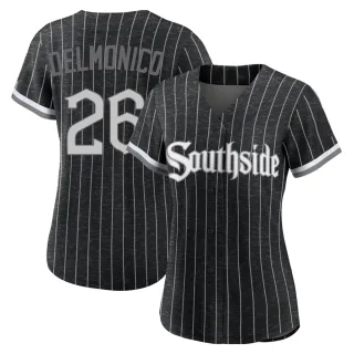 Women's Authentic Black Nicky Delmonico Chicago White Sox 2021 City Connect Jersey