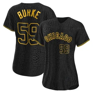 Women's Authentic Black Sean Burke Chicago White Sox Snake Skin City Jersey