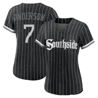 Women's Authentic Black Tim Anderson Chicago White Sox 2021 City Connect Jersey