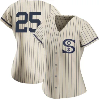 Women's Authentic Cream Andrew Vaughn Chicago White Sox 2021 Field of Dreams Jersey