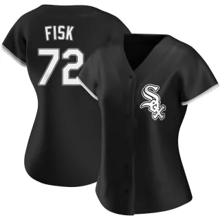 Women's Authentic White Carlton Fisk Chicago White Sox Home Jersey
