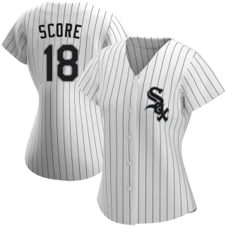 Women's Authentic White Herb Score Chicago White Sox Home Jersey