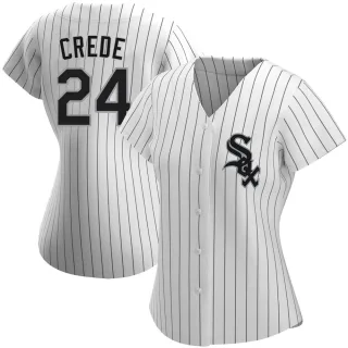 Women's Authentic White Joe Crede Chicago White Sox Home Jersey