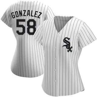 Women's Authentic White Miguel Gonzalez Chicago White Sox Home Jersey