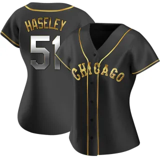 Women's Replica Black Golden Adam Haseley Chicago White Sox Alternate Jersey