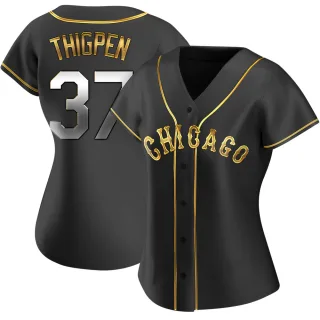 Women's Replica Black Golden Bobby Thigpen Chicago White Sox Alternate Jersey