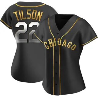 Women's Replica Black Golden Charlie Tilson Chicago White Sox Alternate Jersey