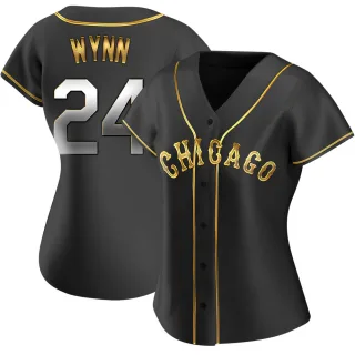 Women's Replica Black Golden Early Wynn Chicago White Sox Alternate Jersey