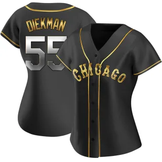 Women's Replica Black Golden Jake Diekman Chicago White Sox Alternate Jersey