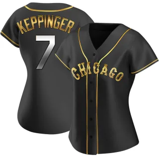 Women's Replica Black Golden Jeff Keppinger Chicago White Sox Alternate Jersey