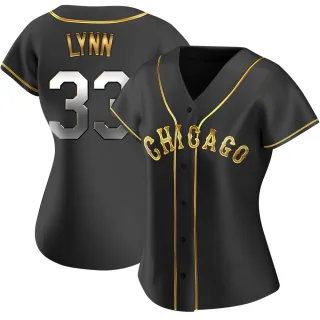 Women's Replica Black Golden Lance Lynn Chicago White Sox Alternate Jersey