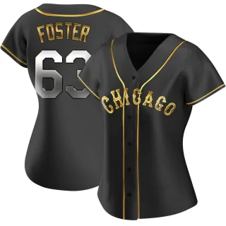 Women's Replica Black Golden Matt Foster Chicago White Sox Alternate Jersey