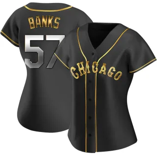Women's Replica Black Golden Tanner Banks Chicago White Sox Alternate Jersey