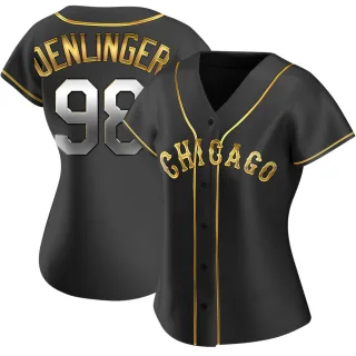 Women's Replica Black Golden Theo Denlinger Chicago White Sox Alternate Jersey