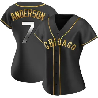 Women's Replica Black Golden Tim Anderson Chicago White Sox Alternate Jersey