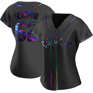 Women's Replica Black Holographic Anderson Severino Chicago White Sox Alternate Jersey
