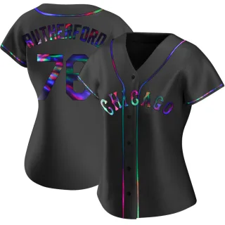 Women's Replica Black Holographic Blake Rutherford Chicago White Sox Alternate Jersey