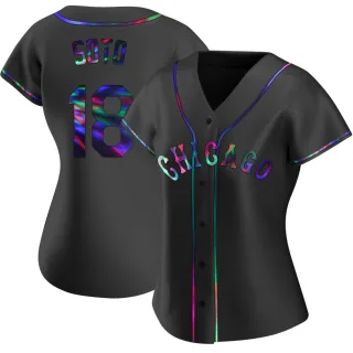 Women's Replica Black Holographic Geovany Soto Chicago White Sox Alternate Jersey