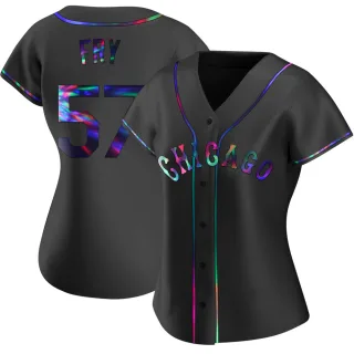 Women's Replica Black Holographic Jace Fry Chicago White Sox Alternate Jersey