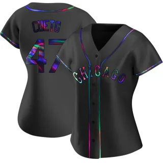 Women's Replica Black Holographic Johnny Cueto Chicago White Sox Alternate Jersey