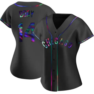 Women's Replica Black Holographic Larry Doby Chicago White Sox Alternate Jersey