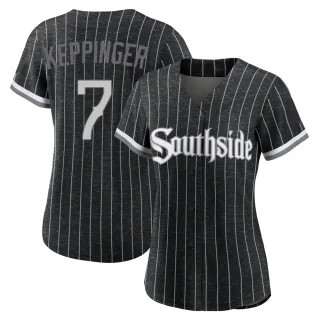 Women's Replica Black Jeff Keppinger Chicago White Sox 2021 City Connect Jersey