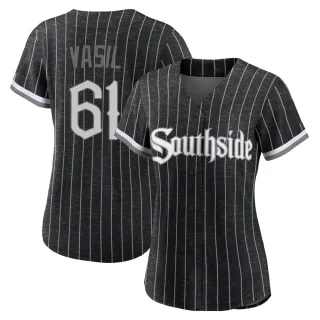 Women's Replica Black Mike Vasil Chicago White Sox 2021 City Connect Jersey