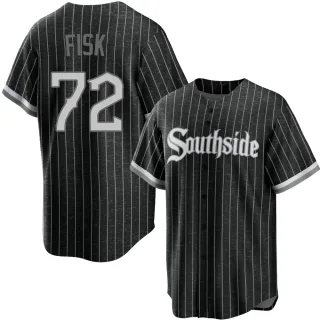 Youth Replica Black Carlton Fisk Chicago White Sox 2021 City Connect Jersey