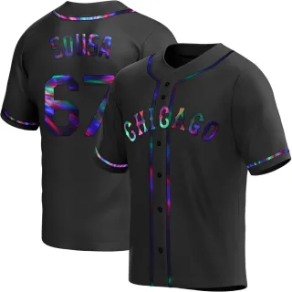 Youth Replica Black Holographic Bennett Sousa Chicago White Sox Alternate Jersey
