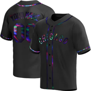 Youth Replica Black Holographic Custom Chicago White Sox Alternate Jersey